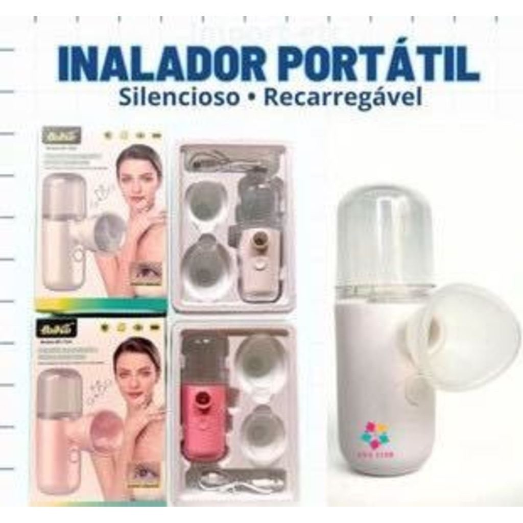 Inalador Portátil Nebulizador Recarregável USB Silencioso Infantil Adulto Hidratação Nasal e Olhos - Health