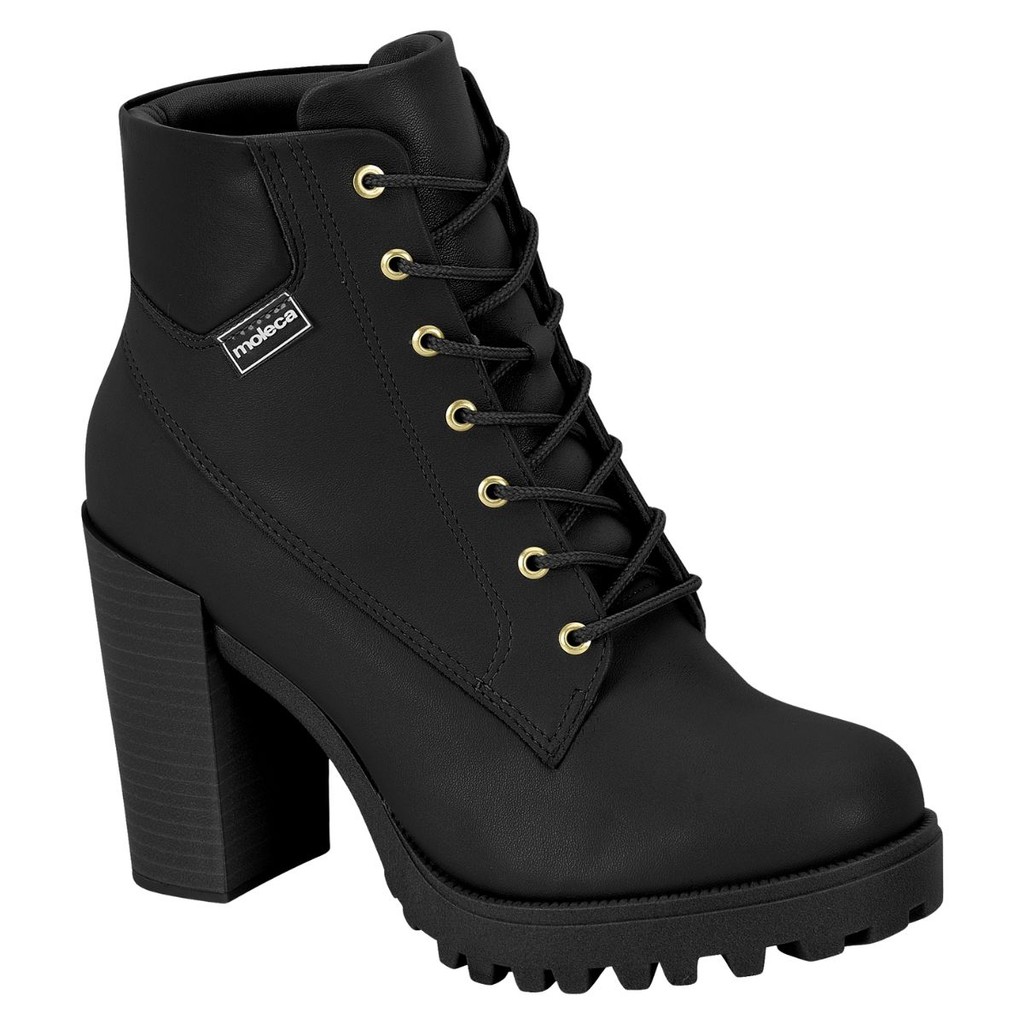 Bota Feminina Coturno Moleca Salto Bloco Confortável Ref:.5325119