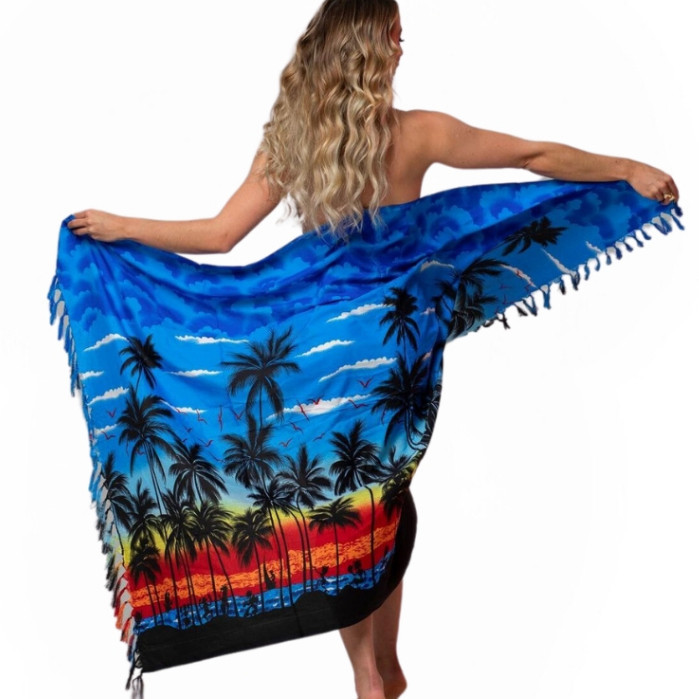 Canga Tropical Moda Praia Saída Pareô