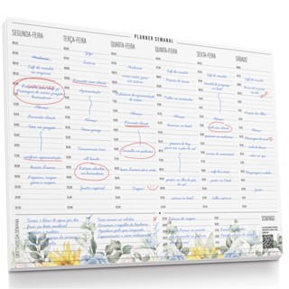Planner Semanal com Horários Sem Data 50 Folhas A4 Bloco de Anotações e Planejamento Papelaria em Oferta na Shopee