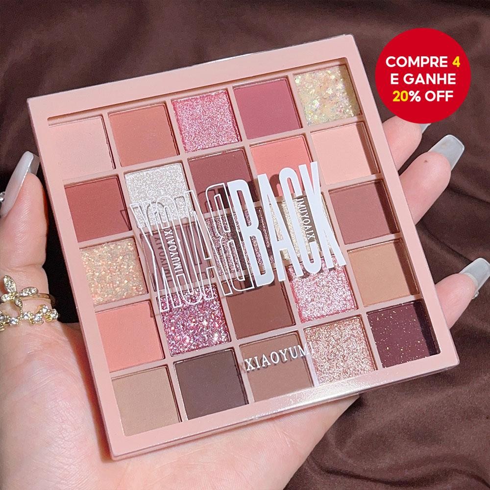 Paleta De Sombras Com Leite De Aveia De 25 Cores-Maquiagem Brilhante/Fosco , Marrom Quente...