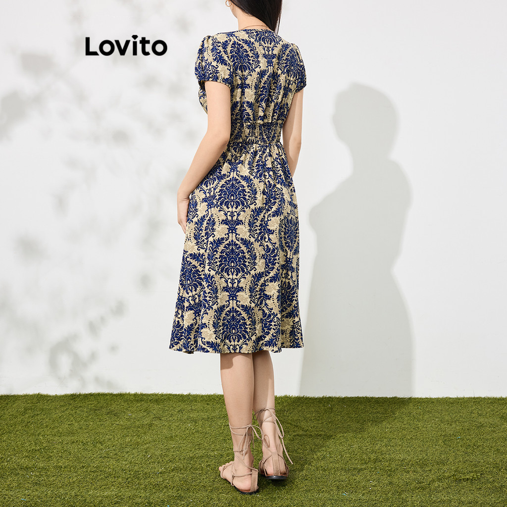 (Trendy) Lovito Vestido Boho Com Estampa Tribal Vestido De Verão/Primavera Para Mulheres L109MD765 - Women Clothes