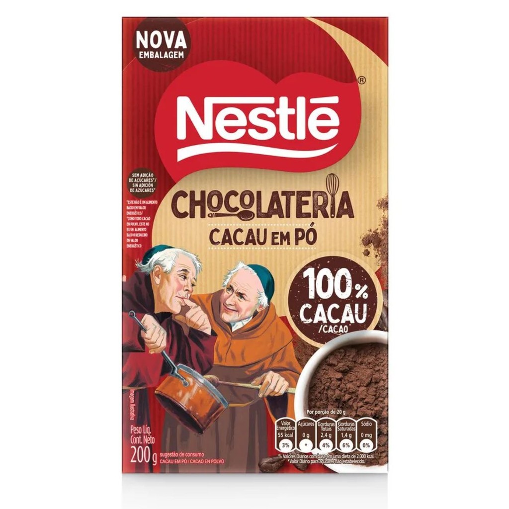 Chocolate em Pó 100% Cacau Dois Frades 200g - Nestle