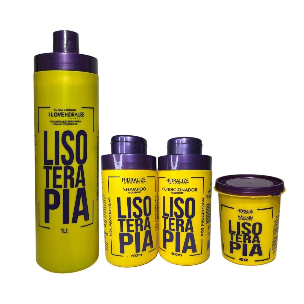 Kit Lisoterapia Progressiva Shampoo Condicionador Máscara Hidratação Reconstrução Super Tratamento