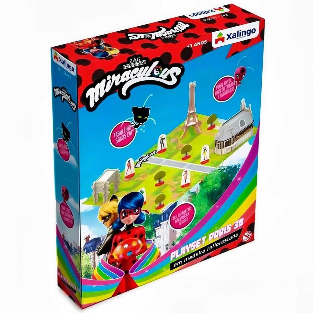 Brinquedo Miraculous Playset Paris 3D Fácil De Montar