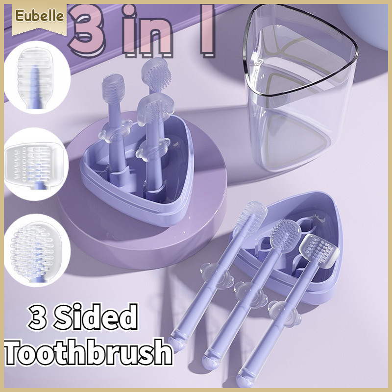 3pcs Escova De Dentes Recém-Nascido Língua Limpeza Oral 0-2 anos Cuidados Dentários