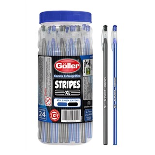Caneta Esferográfica 0.7 Mm Azul E Preta Sortidas 24 Unidades em Oferta na Shopee