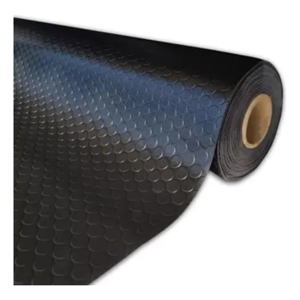 2m Piso Emborrachado Moeda 3mm X Larg 1m Preto