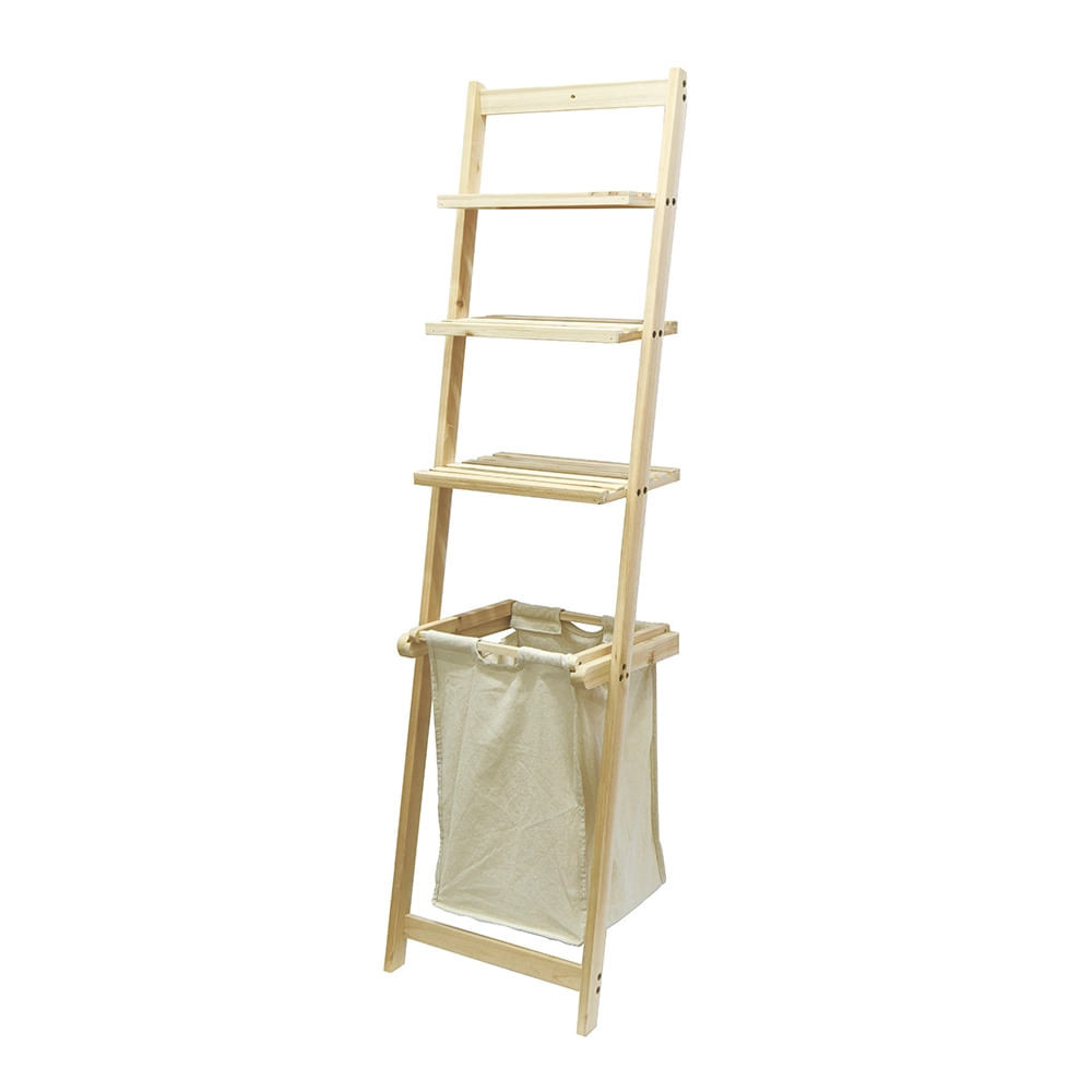 Estante Wood Le com 3 Prateleiras e Cesto Madeira - Home & Living