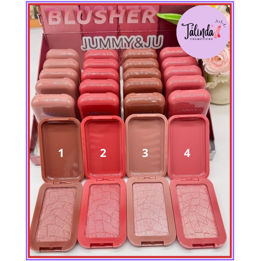 Blush Iluminado JUMMY&JU JU-1908 – Efeito Glow Natural, 4 Cores Fashion & Radiantes! em Oferta na Shopee