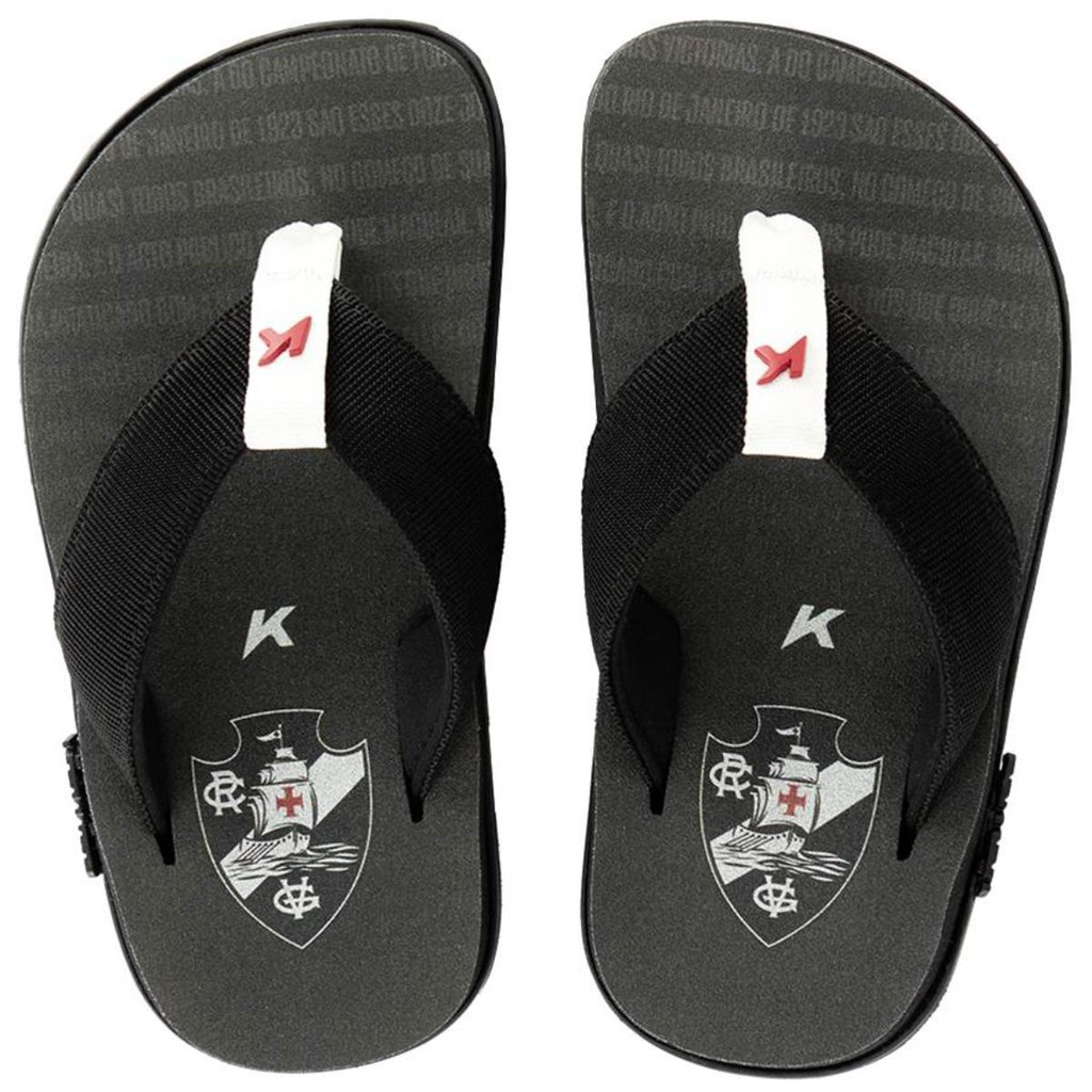 Sandália Infantil Kenner Kivah Vasco Cruzmaltina - Preto e Branco
