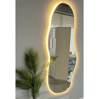 Espelho Grande Orgânico Com LED Quarto Sala Loja Banheiro em Oferta na Shopee