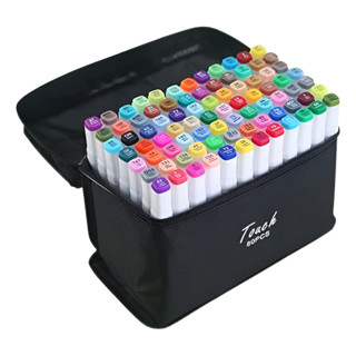 Conjunto De Canetas Marcador Permanente Ponta Dupla 80 Cores em Oferta na Shopee