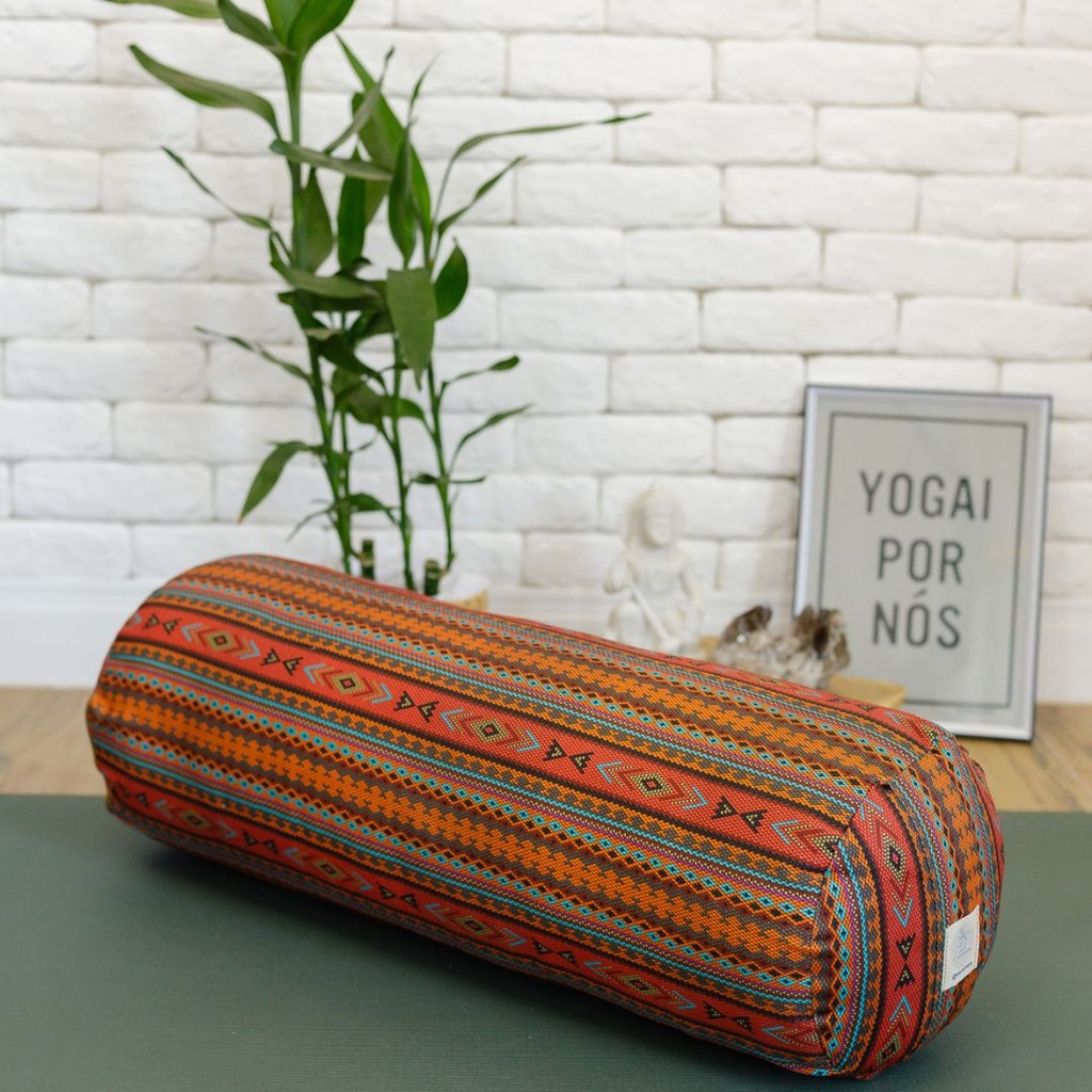 Imagem Bolster Yoga Calmaria Almofada Cilíndrico Tribal Boho