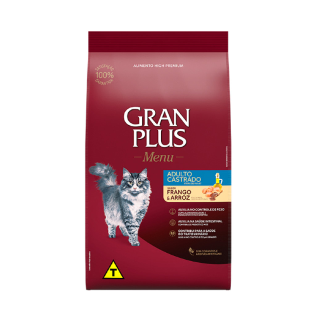 Ração Gran Plus Menu Gato Castrado Frango E Arroz 10,1kg em Oferta na Shopee