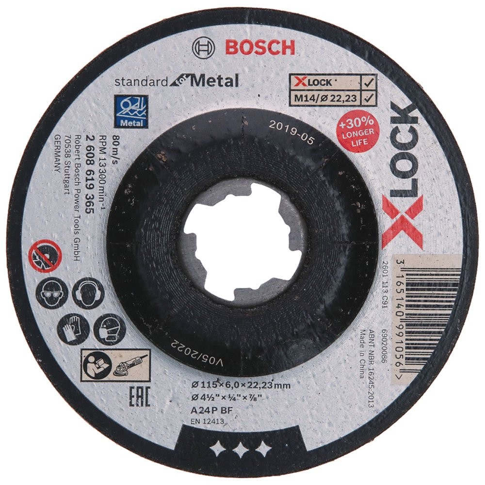 Disco de Desbaste X-LOCK Bosch Standard for Metal 115x6,0mm Bosch em Oferta na Shopee
