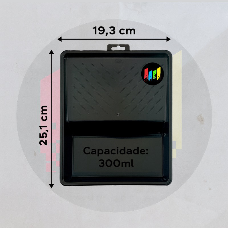 Kit de Pintura Rolo de Espuma 9cm C/ Suporte, Trincha 12mm e Bandeja Pequena - Desenroll