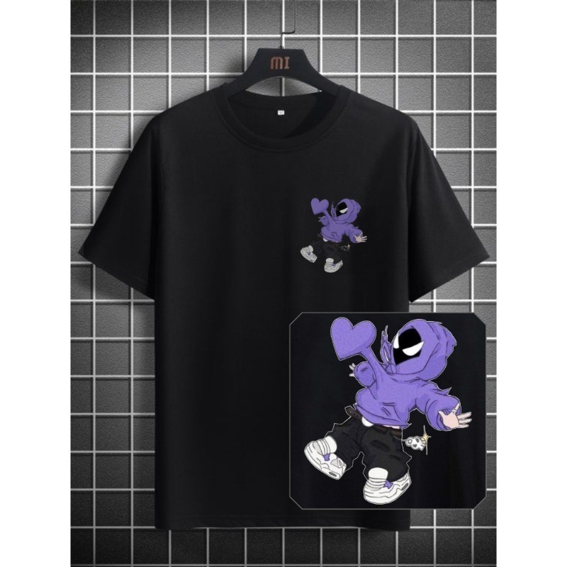 Camisa Camiseta Masculina Blusa Basica Streetwear 100% Algodão GAROTO CORAÇÃO ROXA