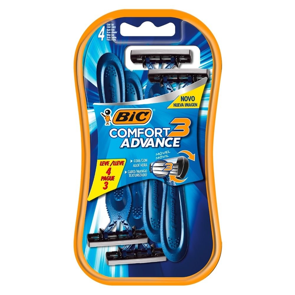 Aparelho Bic Comfort 3 Cabeça Móvel Pele Normal Embalagem com 4 Unidades em Oferta na Shopee
