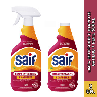 Kit Limpa Estofados e Carpetes Saif Gatilho + Refil Garrafa 500ml em Oferta na Shopee