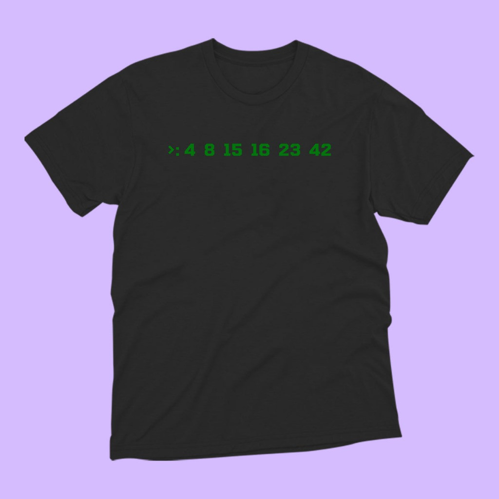 [Camiseta Premium em Algodão Puro]GXG Camiseta LOST Números Série Algodão Unissex