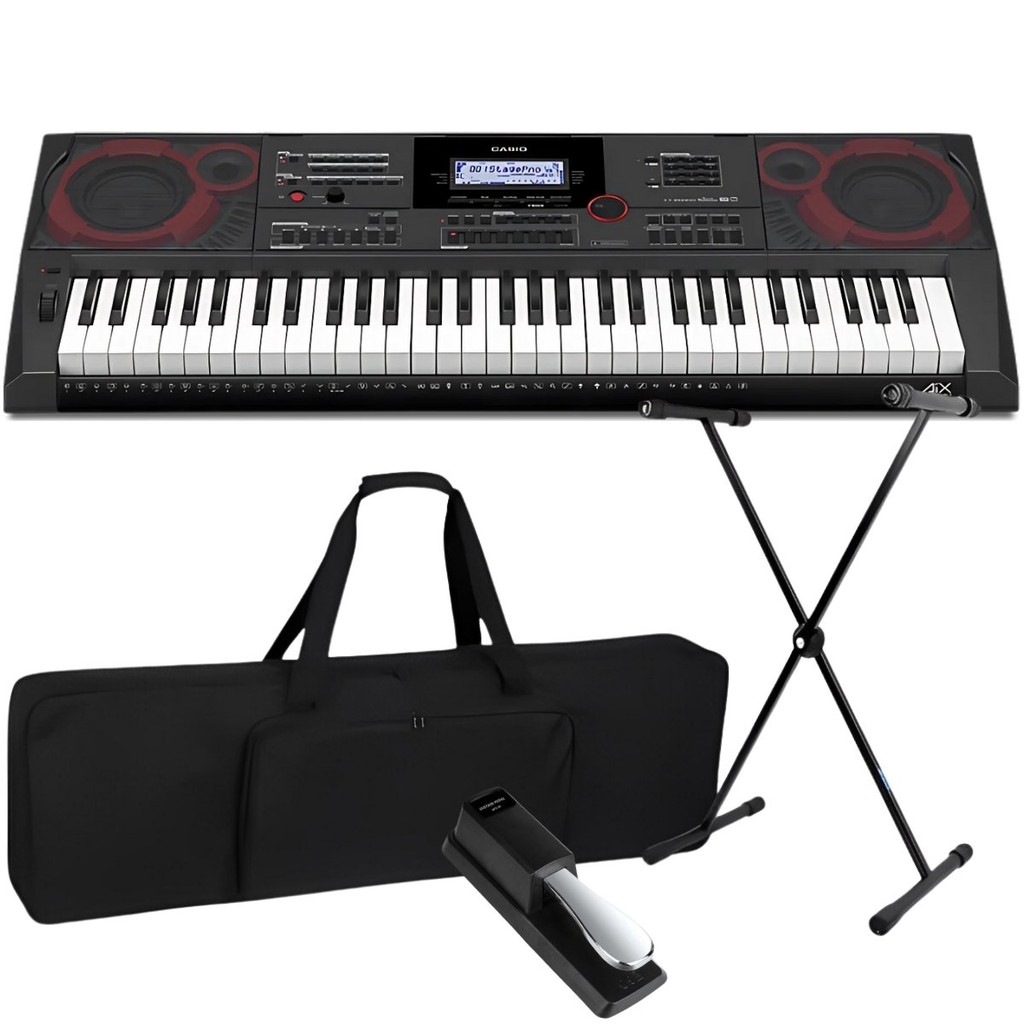 Kit Teclado Casio Ctx5000 Arranjador 61 Teclas + Suporte Capa Pedal em Oferta na Shopee