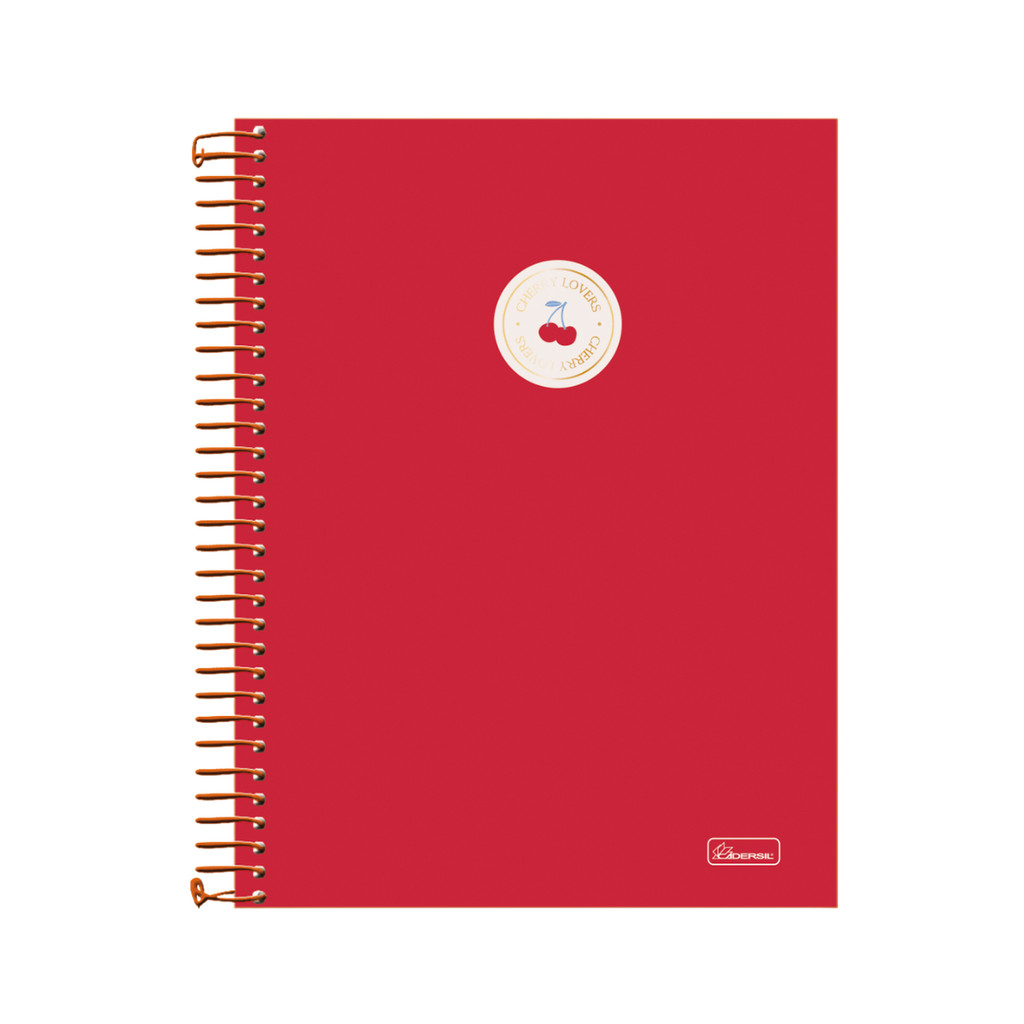 Caderno 15 Matérias Universitário Cherry Lovers 240 Folhas - CADERSIL Capa:Vermelho em Oferta na Shopee
