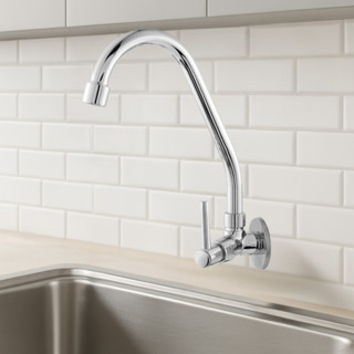 Torneira ABS Para Cozinha Parede Com Tubo Inox  1/4 de Volta em Oferta na Shopee