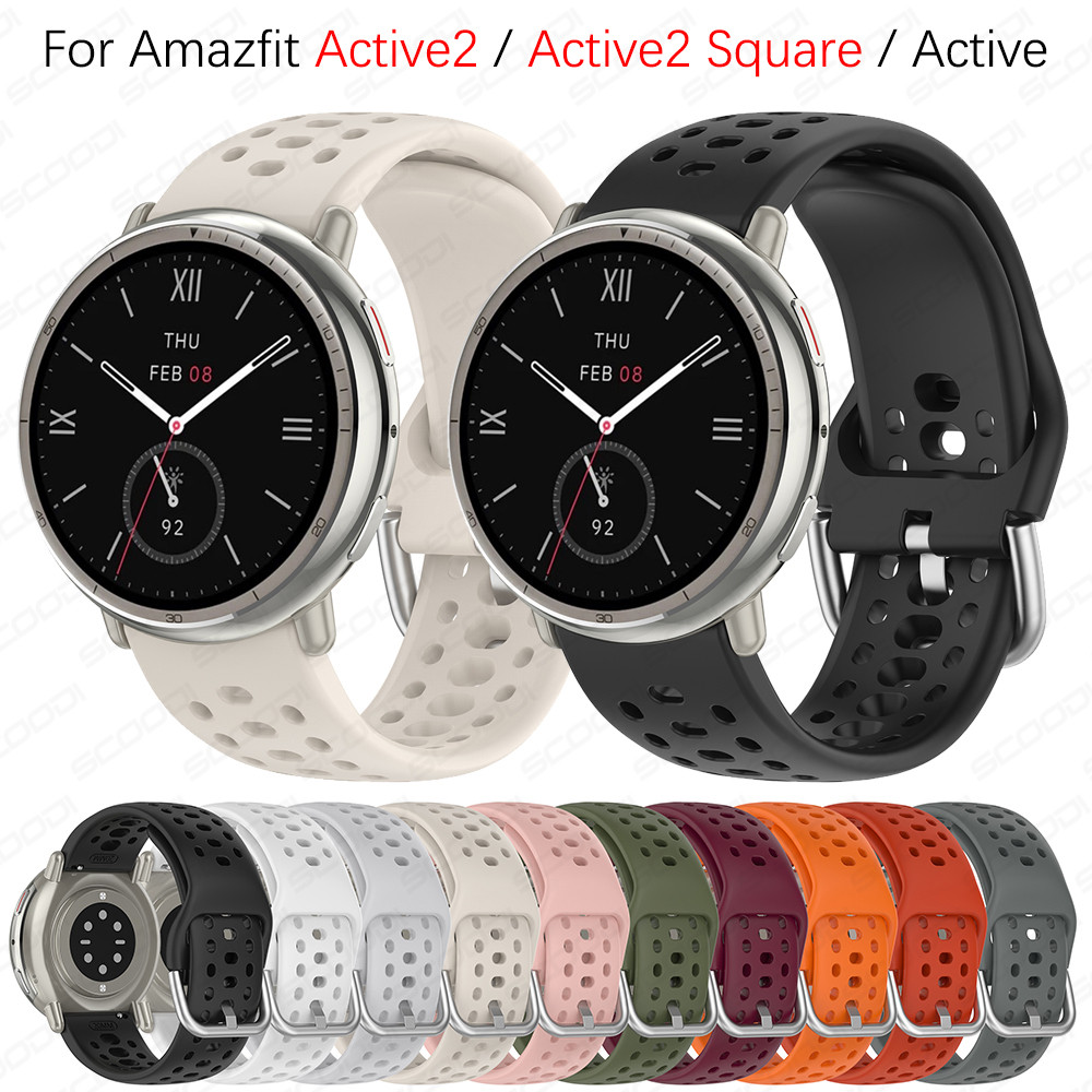 Pulseira De Silicone Original Para Huami Amazfit Active 2/Square Sport Respirável Bip 3 Us/GTS 4 3 2 4mini Acessórios De em Oferta na Shopee