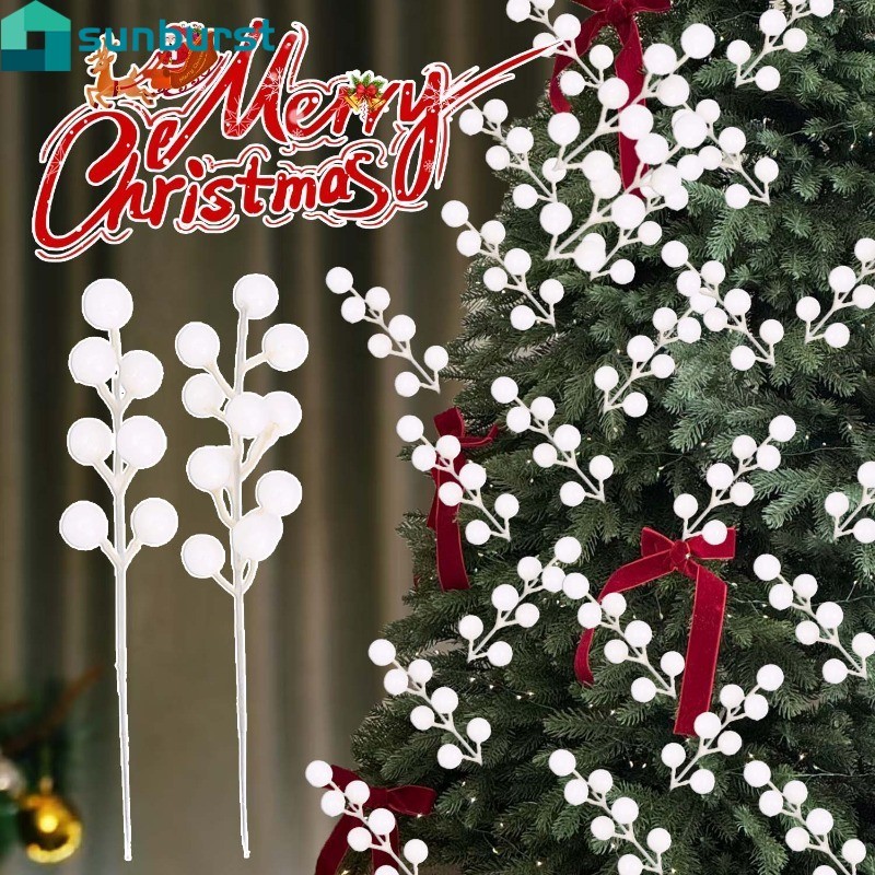 5/10/20 Unidades Decoração De Frutas Brancas De Árvore De Natal-Guirlanda DIY De Ano Novo-Presente De Casa Para Festa De