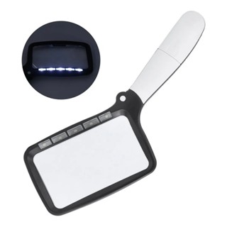 Lupa Com 5 Leds Dobrável Para Leitura Escritório Impressão Acrílico Lente De Vidro 2X em Oferta na Shopee