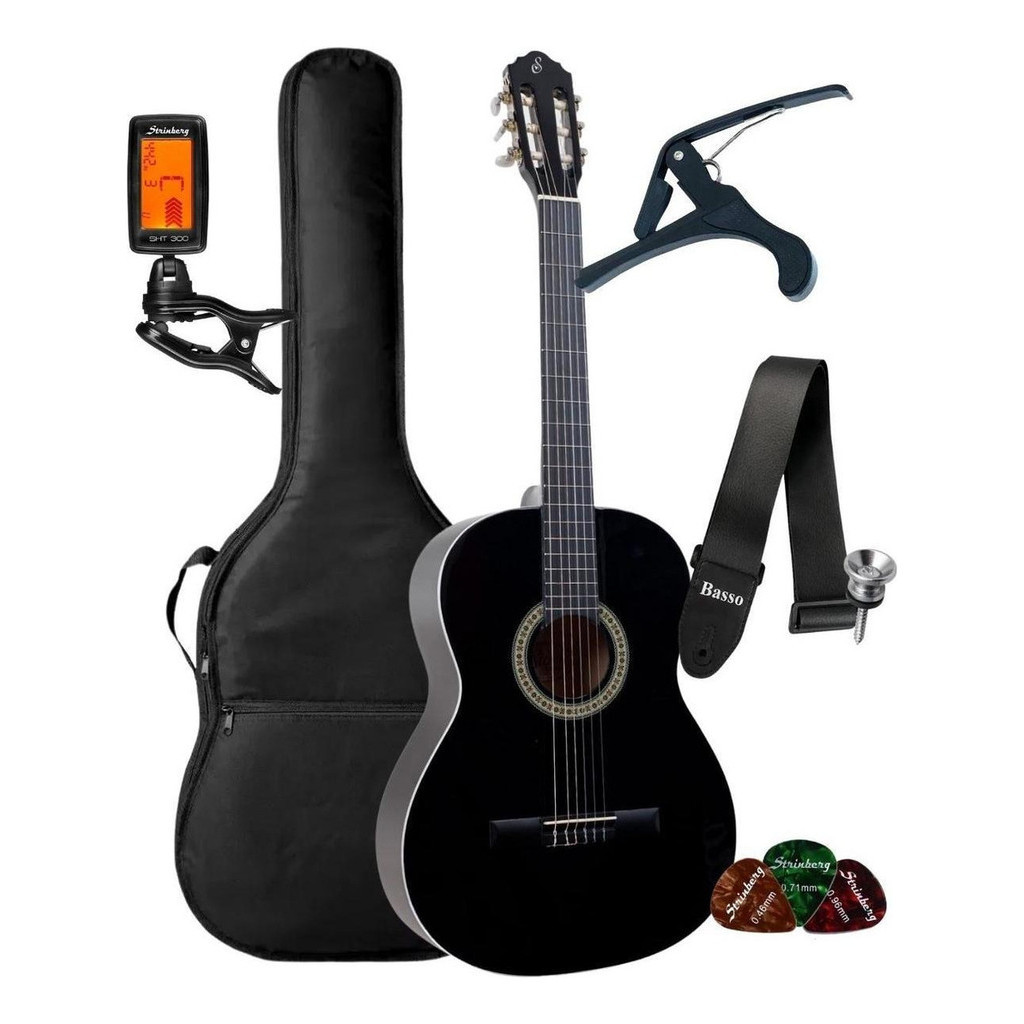Kit Violão Iniciante Giannini Acústico N14 Nylon Completo