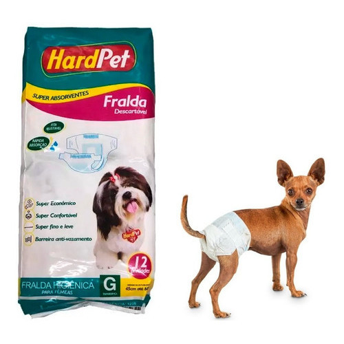 Fralda Descartavel Para Cães G - Hard Pet - Grande Porte