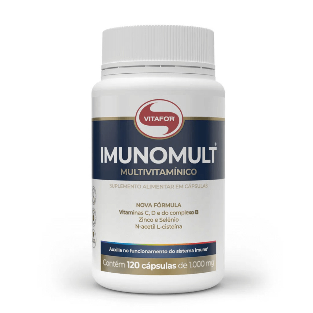Imunomult Multivitamínico Vitaminas Minerais 120 Cápsulas 1000mg Vitafor