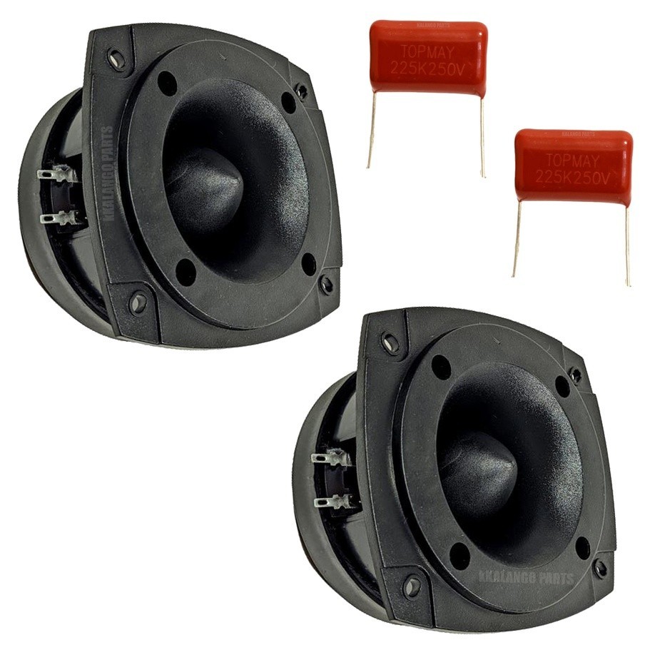 Kit Par Super Tweeter 100 Watts 9000Hz 2 Pol + 2 Capacitores 2,2Uf 250V