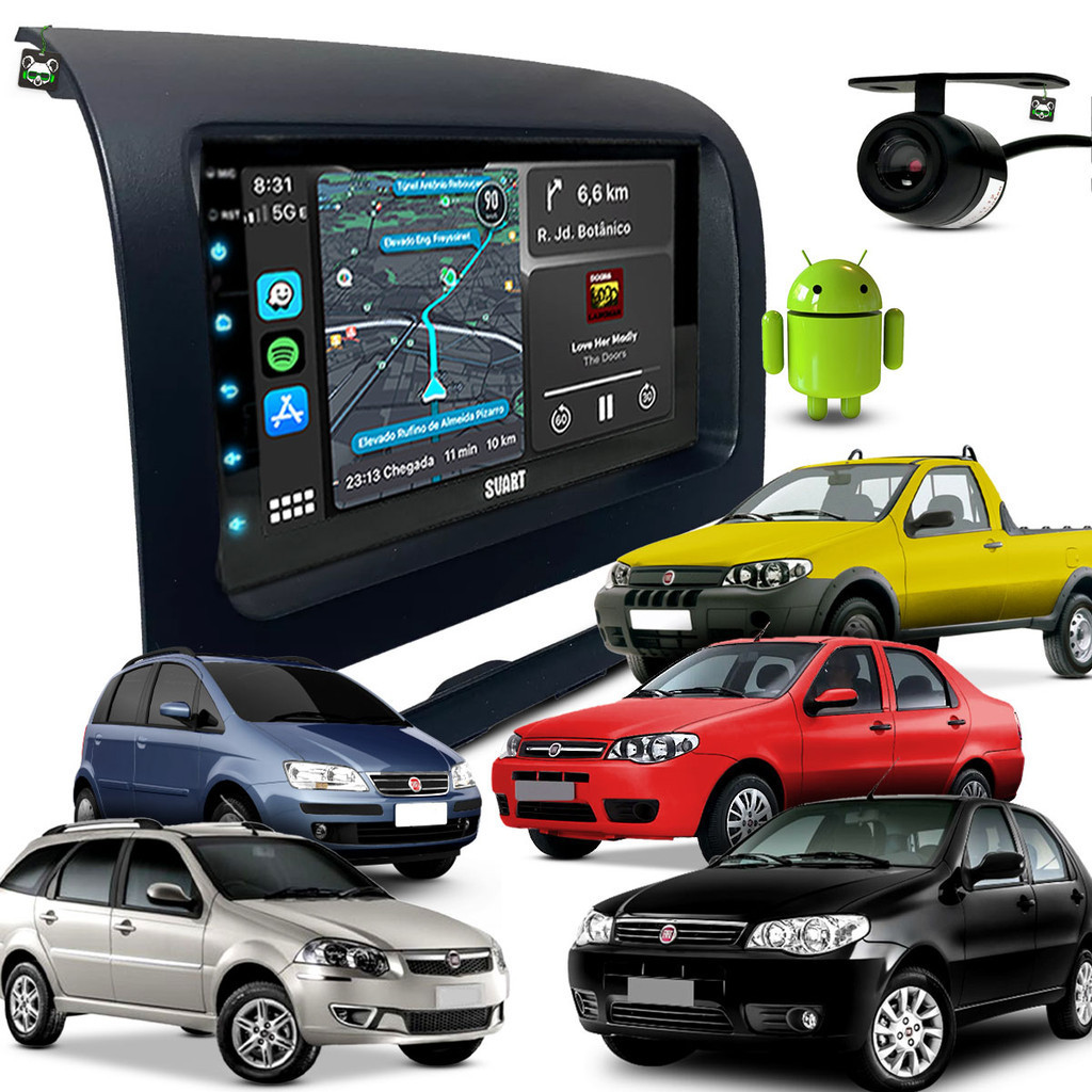 Kit Multimidia Android 7 Pol Siena 04 05 06 07 08 09 10 2011 em Oferta na Shopee