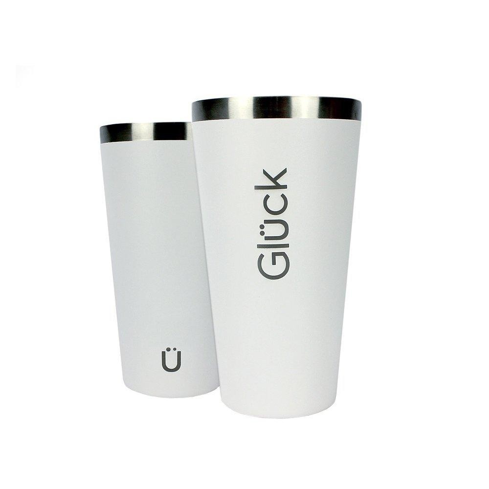 Copo Térmico Gluck Sleek Off White Aço Inox 473ml 4h Gelado