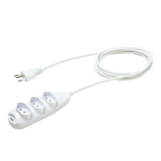 Extensão elétrica 3 tomadas 3 pinos 10A 5 metros Branca 3005 Intelbras em Oferta na Shopee