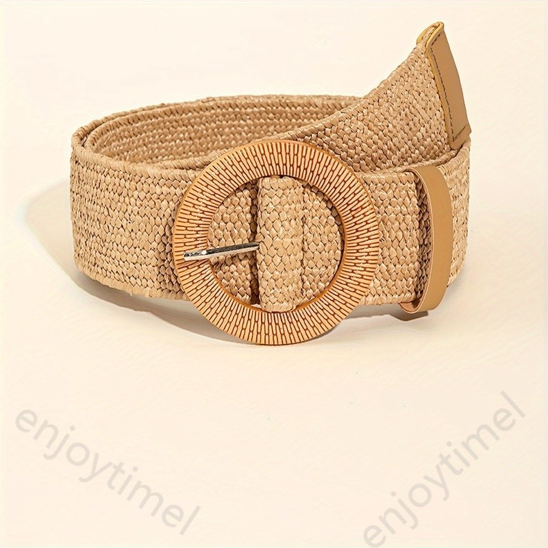 Boho Rodada Fivela Trançada Cintos Cintos Largos Elásticos Cinto Vestido Casual Para As Mulheres Uso Diário em Oferta na Shopee