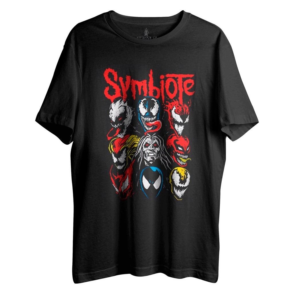 Camiseta Oversized Masculina Feminina T-shirt Unissex Symbiote Venom Carnificina Spider man Homem Aranha Rock