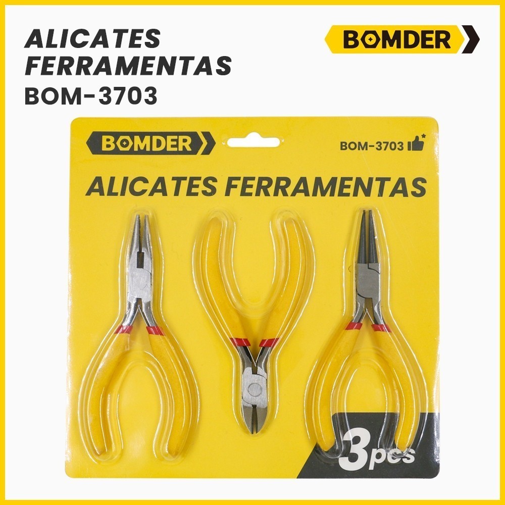 Kit 3 Alicates Corte Eletrônica Artesanato Bijuterias Bico BOMDER em Oferta na Shopee