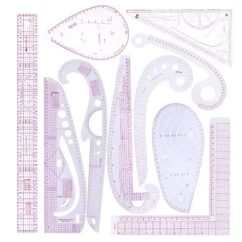 Kit 10 Régua Para Modelagem Costura Profissional Flexíveis em Oferta na Shopee