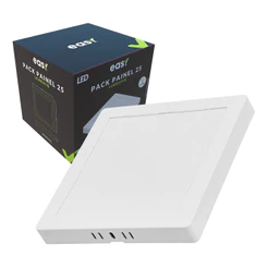 Kit 10 Painel Led Sobrepor 25w 6500k Quadrado Bivolt - Easy