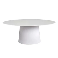 Mesa de Jantar Cone Oval 160x90 cm Laqueada Branca