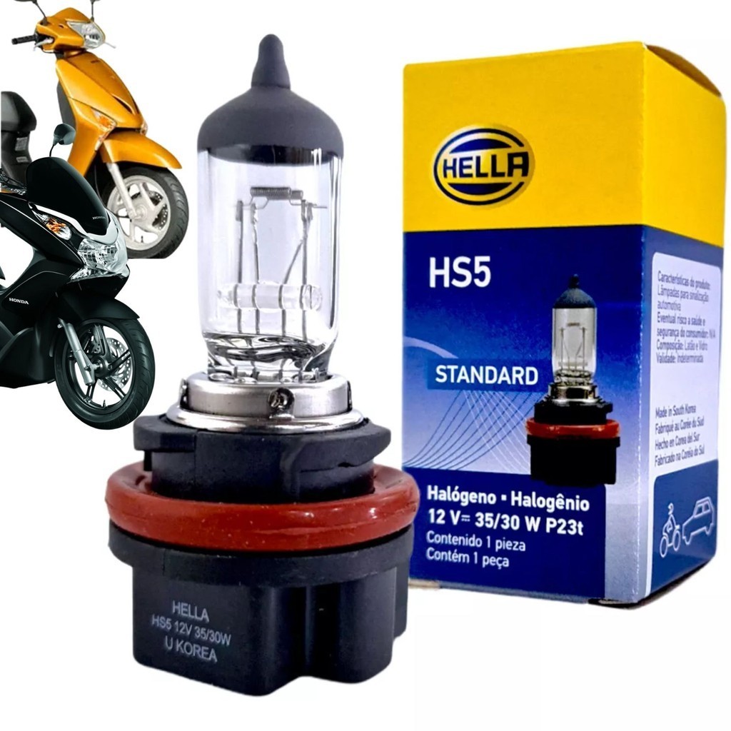 Lâmpada Farol Principal HS5 12V 35W / 30W Hella - Honda PCX150 / Lead 110 - Spare Parts and Accessories for Vehicles