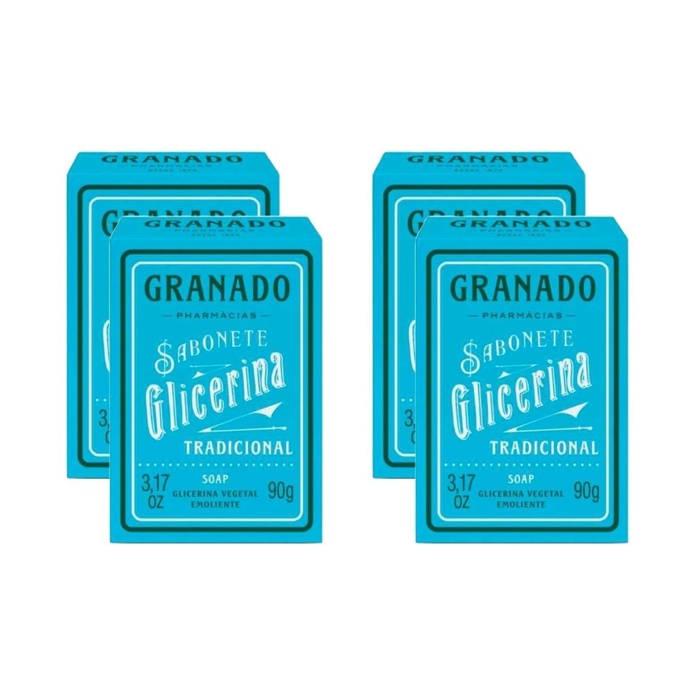 Kit Sabonete Granado Glicerina Pele Seca 90g c/4un