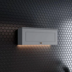 Armário Aéreo 1 Porta Basculante 80 Cm Amy Casa 812 Cinza