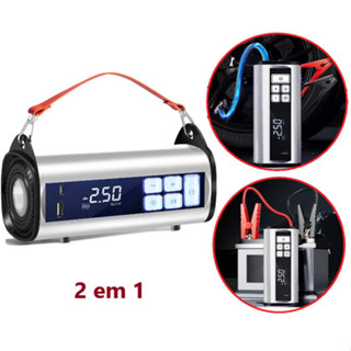 2 Em 1 Auxiliador de Partida Compressor Ar Digital Portátil Multifuncional 12000mAh 12V Moto Carro 3.0 Carreto Bola em Oferta na Shopee