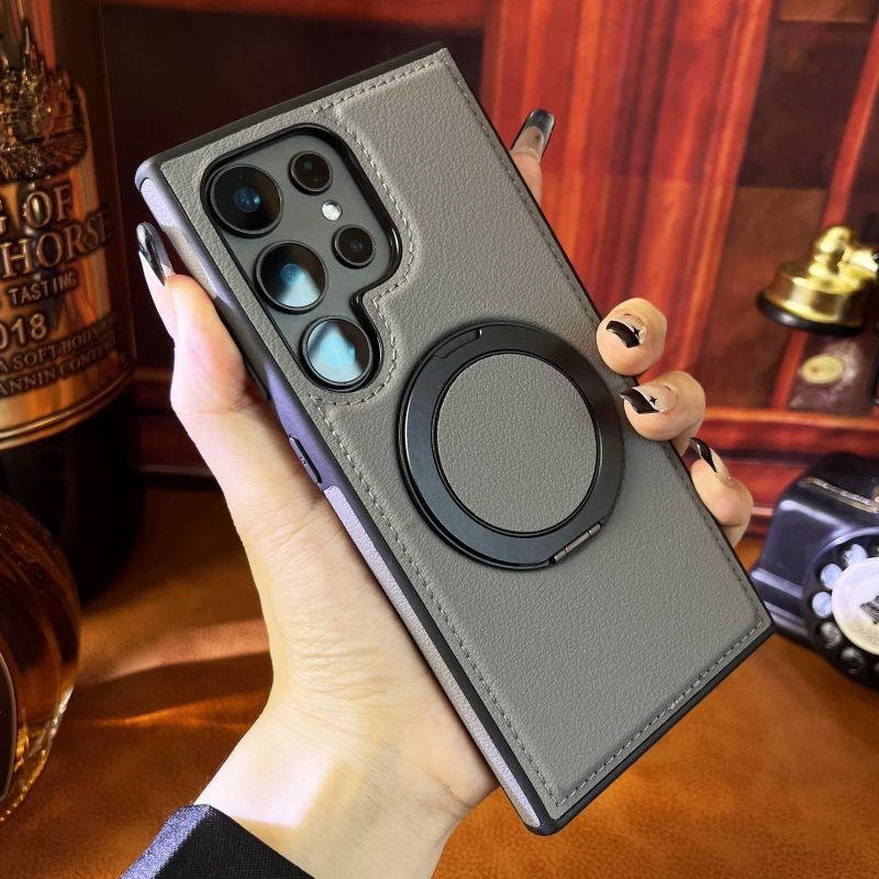 360 graus magnético giratório suporte de couro Samsung Galaxy S22 23 24 25Ultra S24 mais protetor de luxo