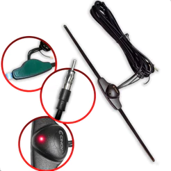 Antena Interna Cinoy Radio Automotiva Amplificada p/ Carro Universal de Para-Brisa